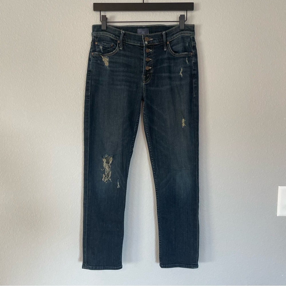 Anthropologie’s MOTHER The Pixie Dropout Boyfriend Jeans in Jaded and Torn - 25